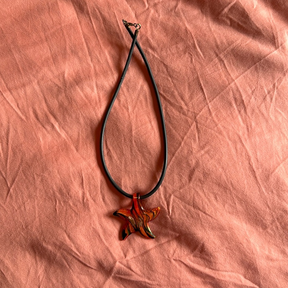 Glass starfish necklace